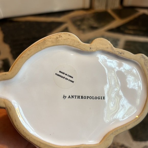 Anthropologie Vase Planter WOODLAND CREATURE Stoneware RABBIT Bunny Handpainted - Picture 5 of 5